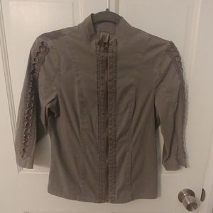 Gray zip up jacket